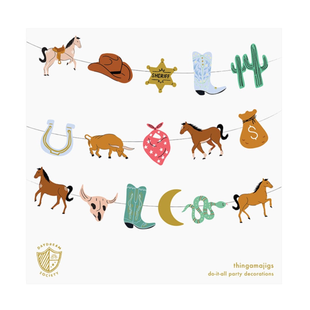 "Yeehaw Thingamajigs - Set of 16" - Party Hanging Decor in multicolor by Jollity and Co