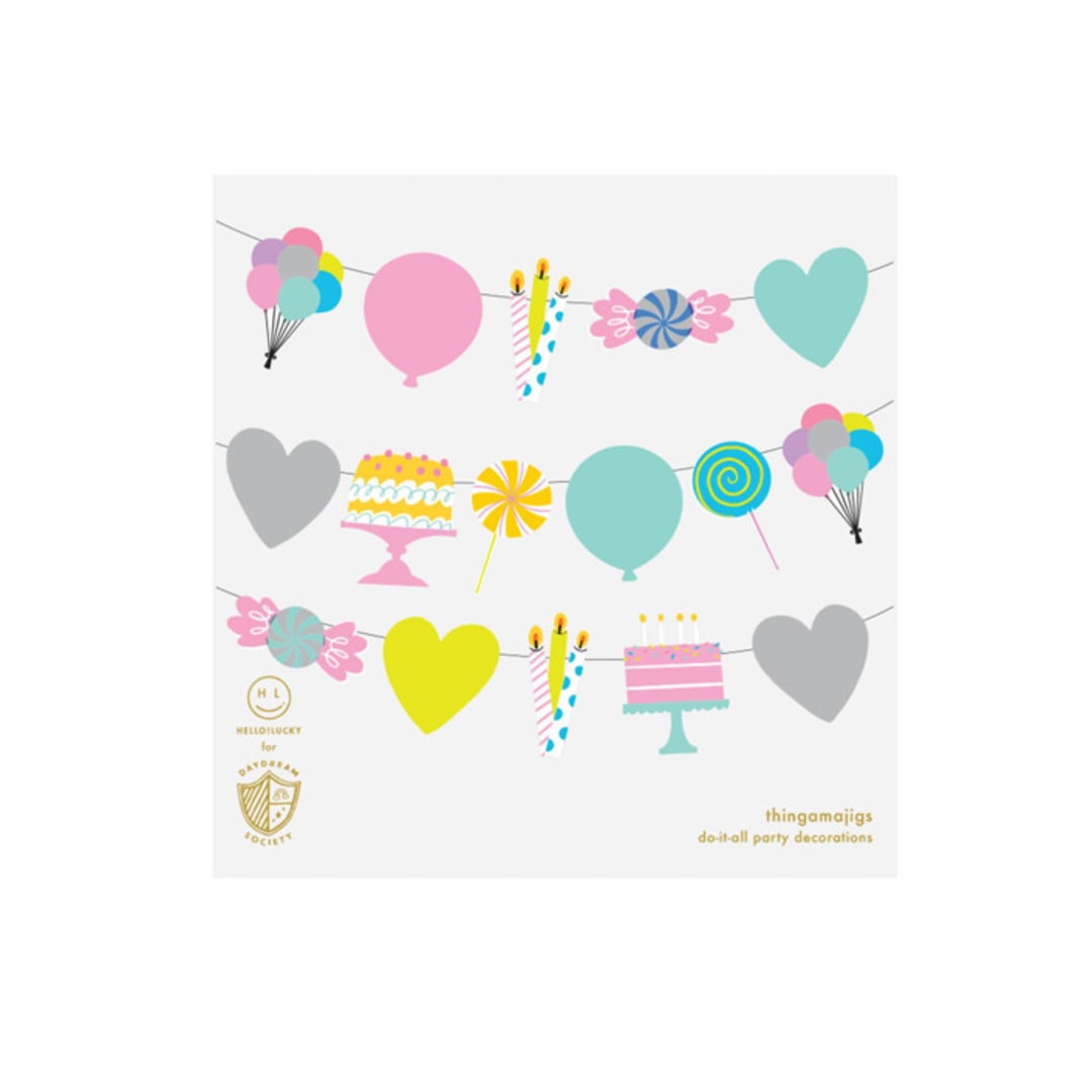 "It's A Birthday Thingamajigs - Set of 16" - Party Hanging Decor in multicolor by Jollity and Co