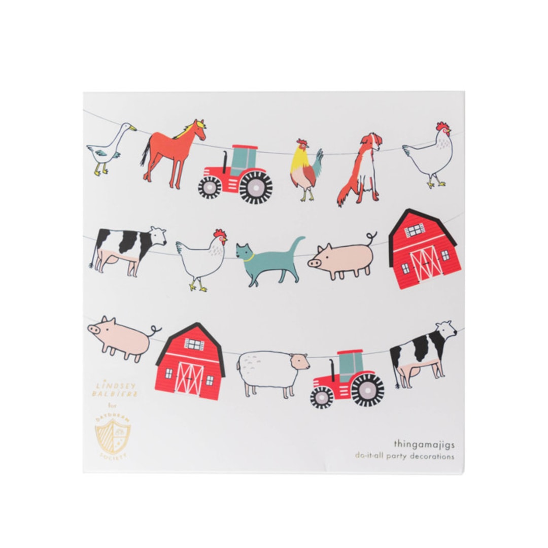 "On the Farm Thingamajigs - Set of 16" - Party Hanging Decor in multicolor by Jollity and Co