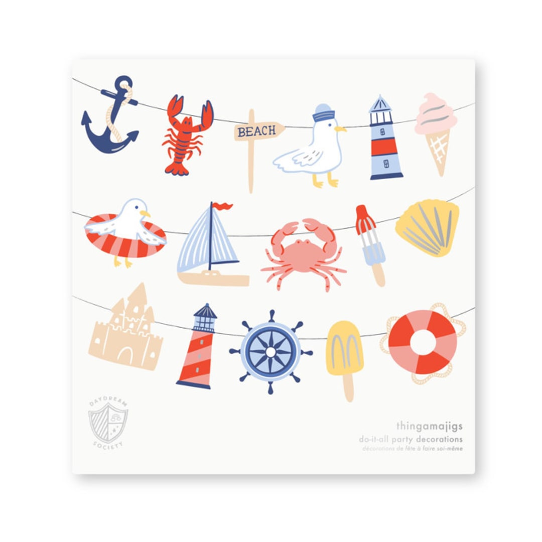 "Seaside Thingamajigs - Set of 16" - Party Hanging Decor in multicolor by Jollity and Co
