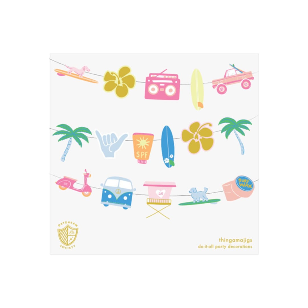 "Surf's Up Thingamajigs - Set of 16" - Party Hanging Decor in multicolor by Jollity and Co
