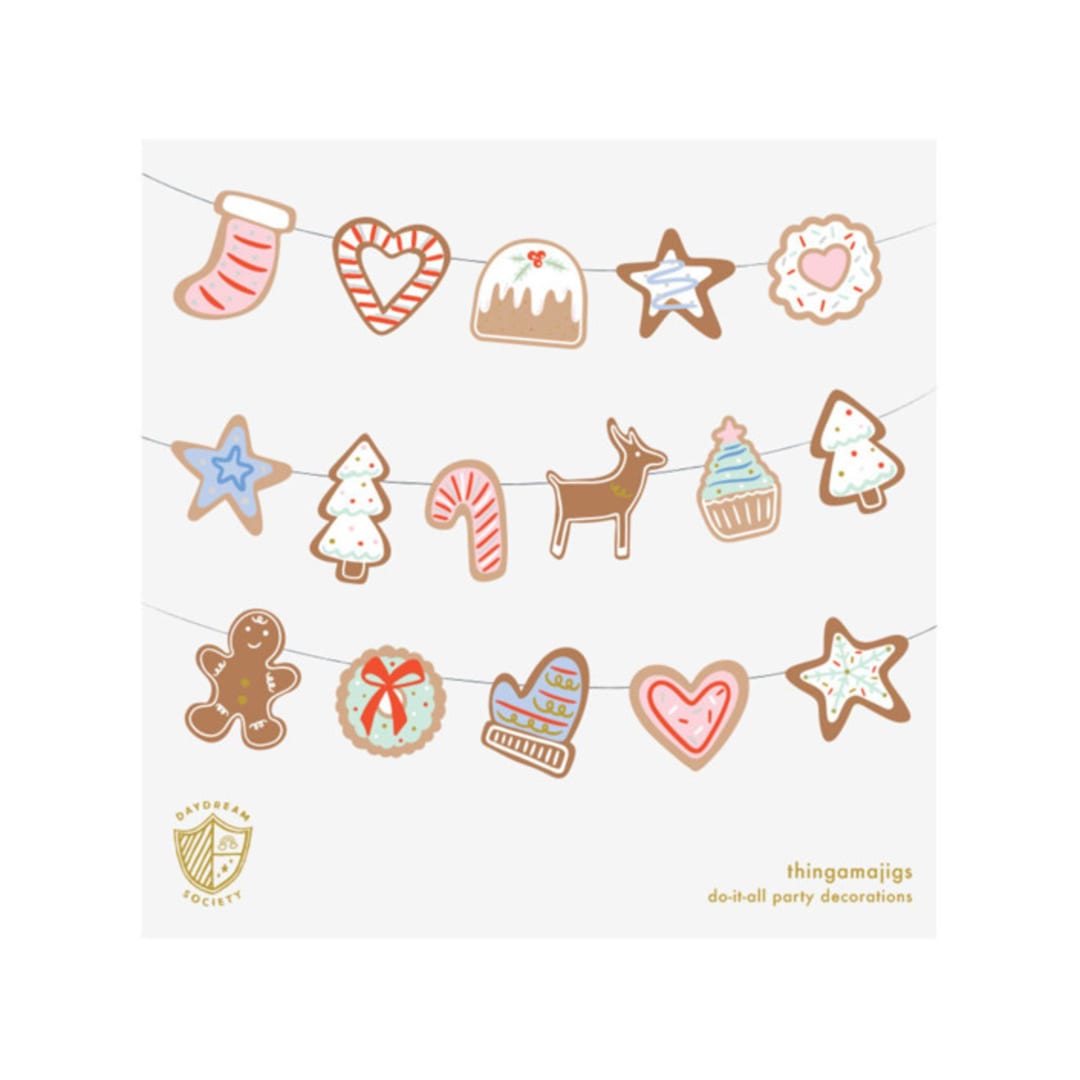 "Baking Spirits Bright Cookie Thingamajigs - Set of 16" - Party Hanging Decor in multicolor by Jollity and Co