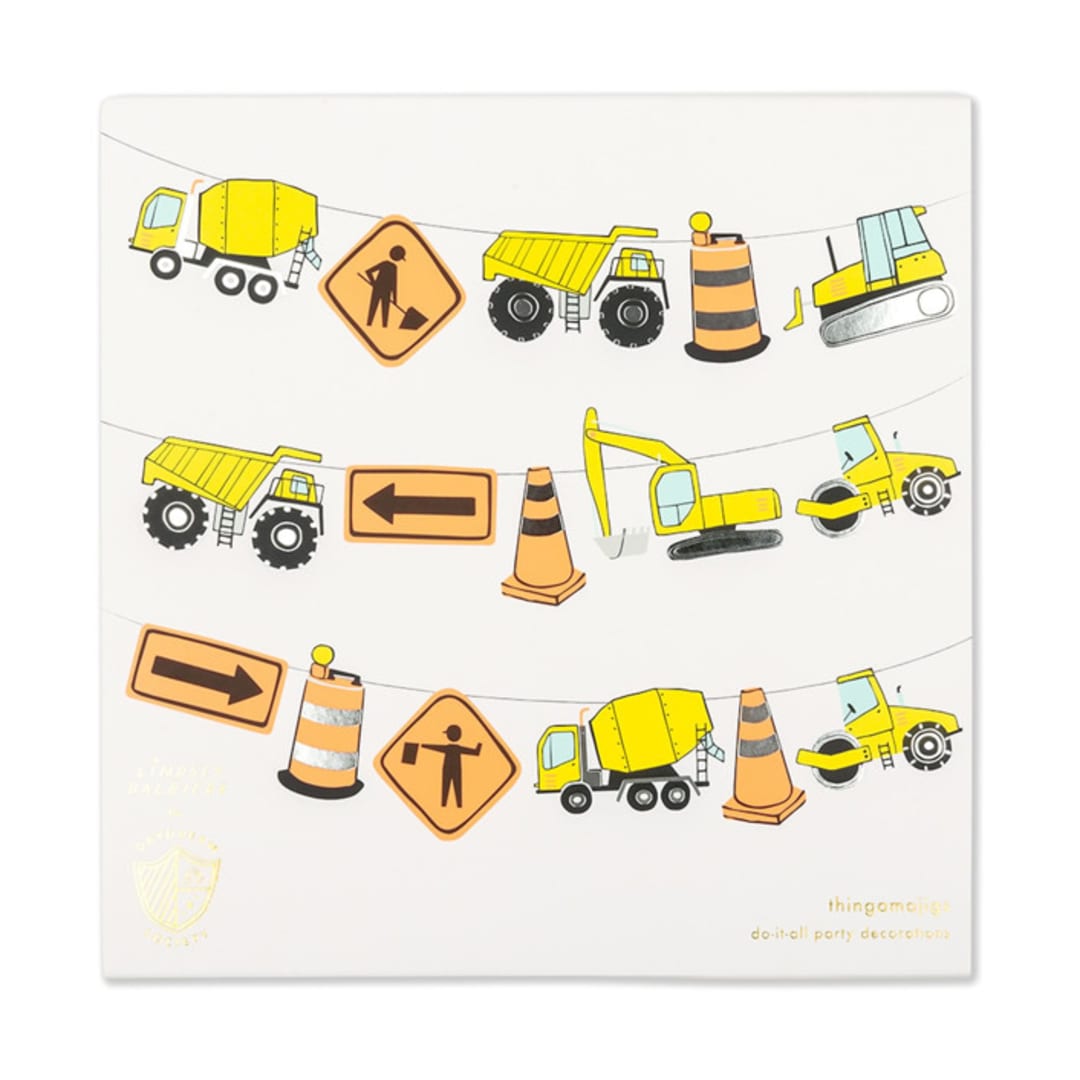 "Under Construction Thingamajigs - Set of 16" - Party Hanging Decor in multicolor by Jollity and Co