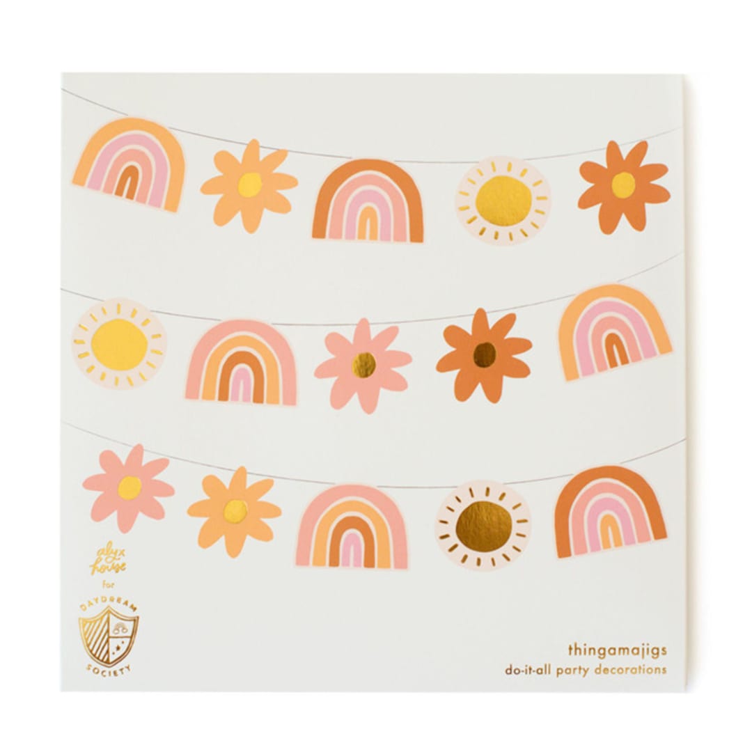 "Boho Rainbow Thingamajigs - Set of 16" - Party Hanging Decor in multicolor by Jollity and Co