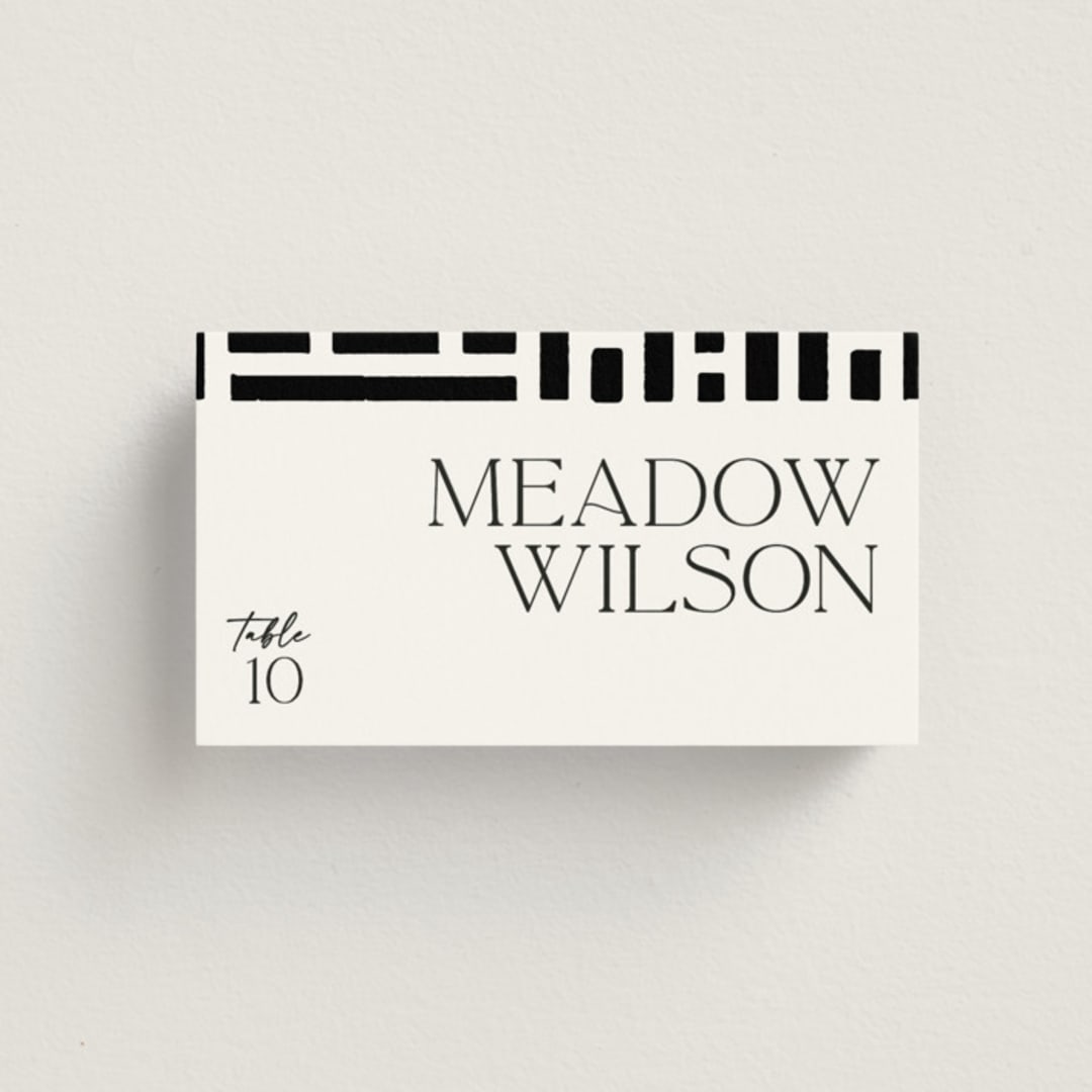 "Casual" - Place Cards in Pearl by Owl and Toad - Front with Free Guest Printing