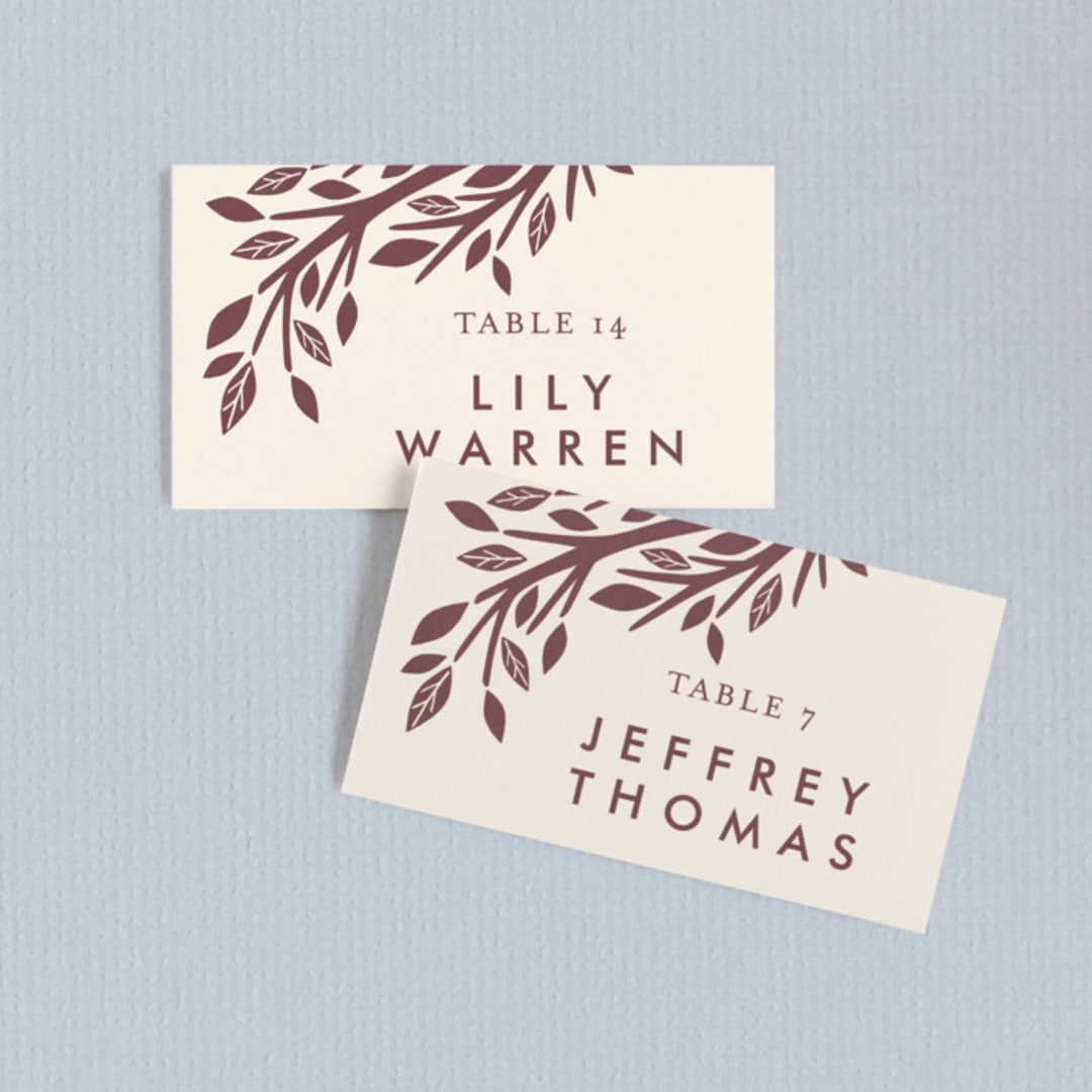 "Enchanted" - Place Cards in Bark by Griffinbell Paper Co. - Front with Free Guest Printing