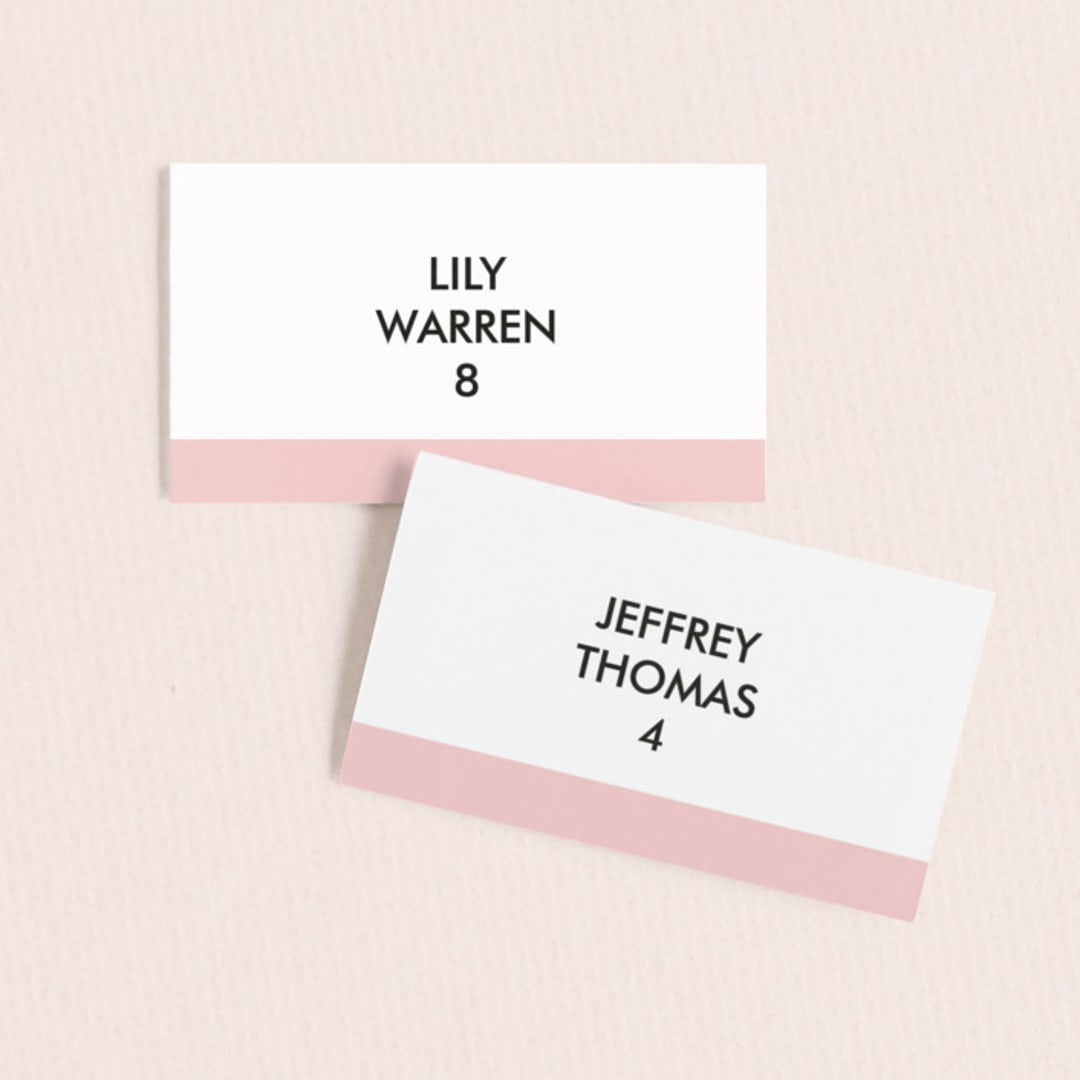 "Romantic Frame" - Place Cards in Soft Petal by SimpleTe Design - Front with Free Guest Printing