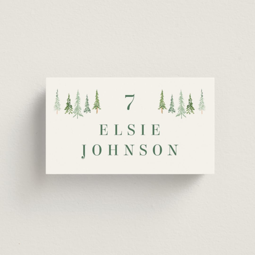 "Plain Air" - Place Cards in Meadow by Petra Kern - Front with Free Guest Printing