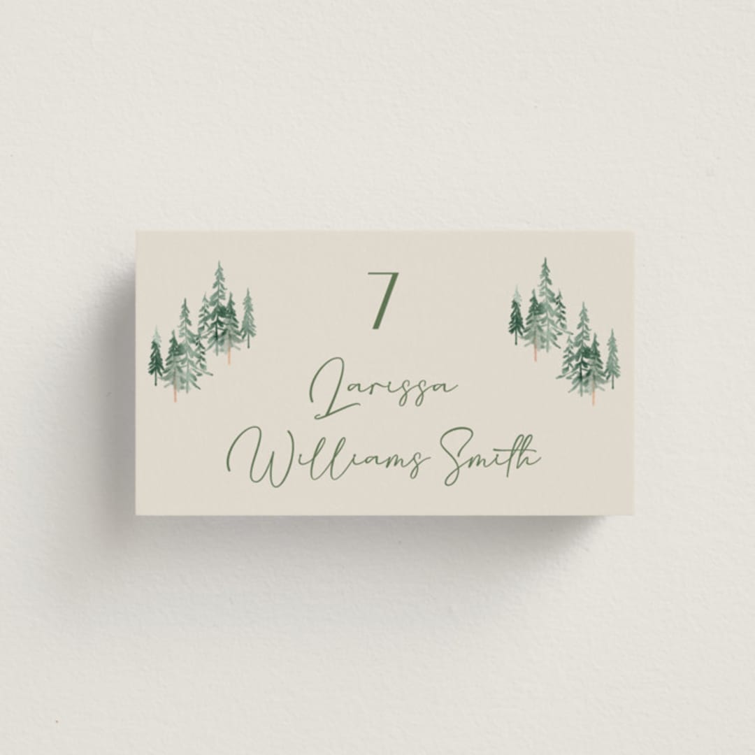 "Miniature Mountainscape" - Place Cards in Summer by Petra Kern - Front with Free Guest Printing