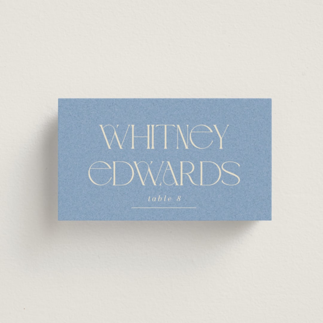 "Flora Arch" - Place Cards in Cerulean by Baumbirdy - Front with Free Guest Printing