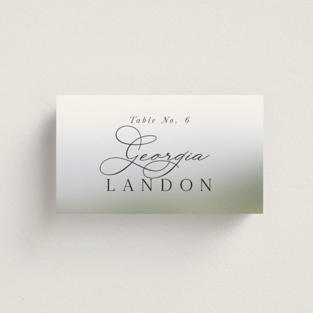 "East Coast Lighthouse" - Place Cards in Snow by Becky Nimoy - Front with Free Guest Printing