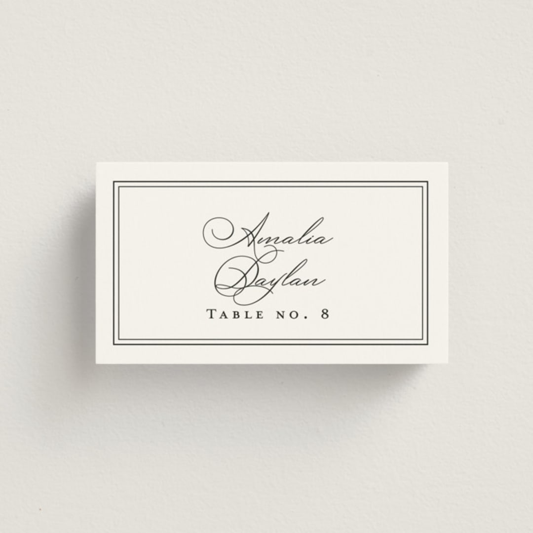 "Overlapping" - Place Cards in Noir by Amy Kross - Front