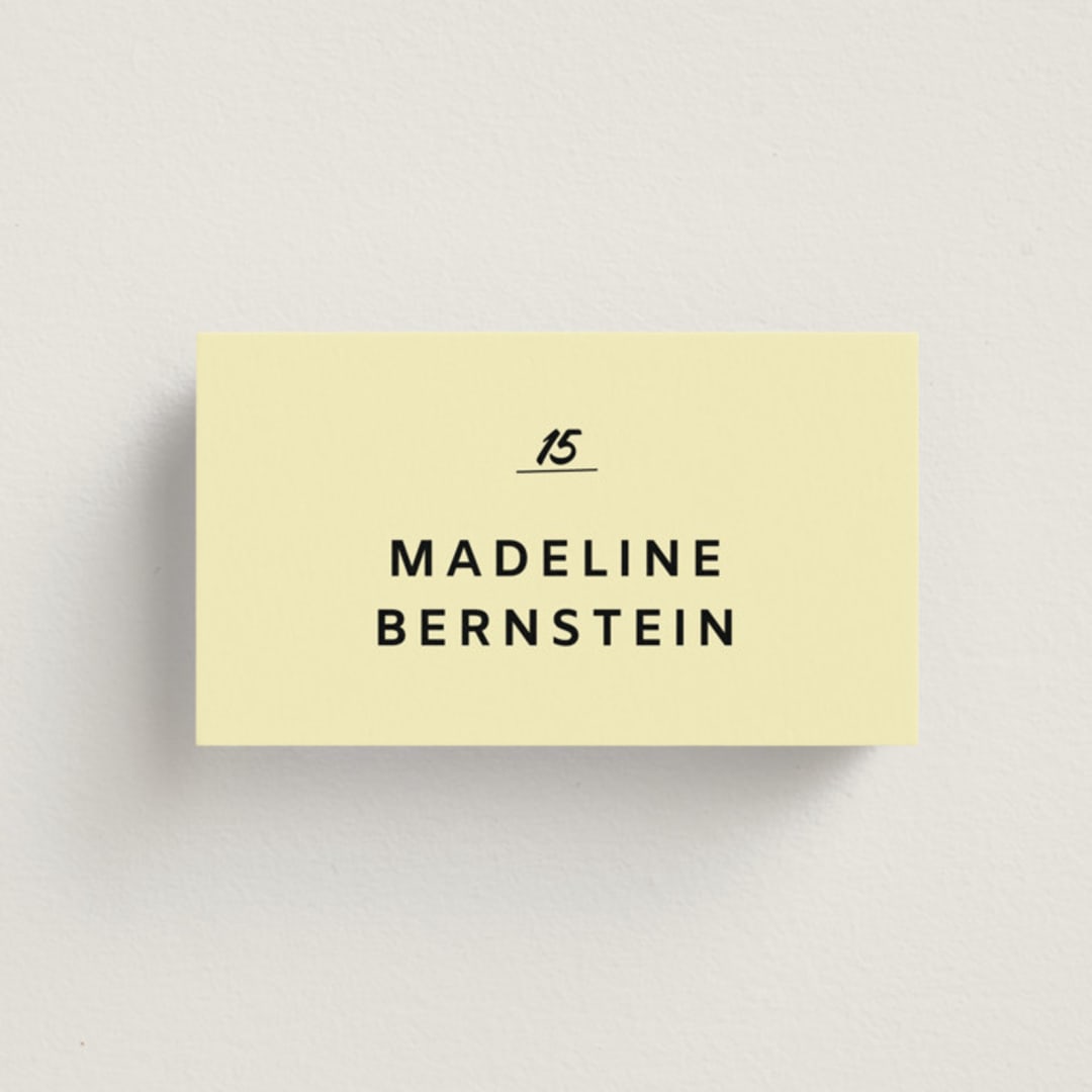 "Courthouse" - Place Cards in Butter by Studio Suku - Front