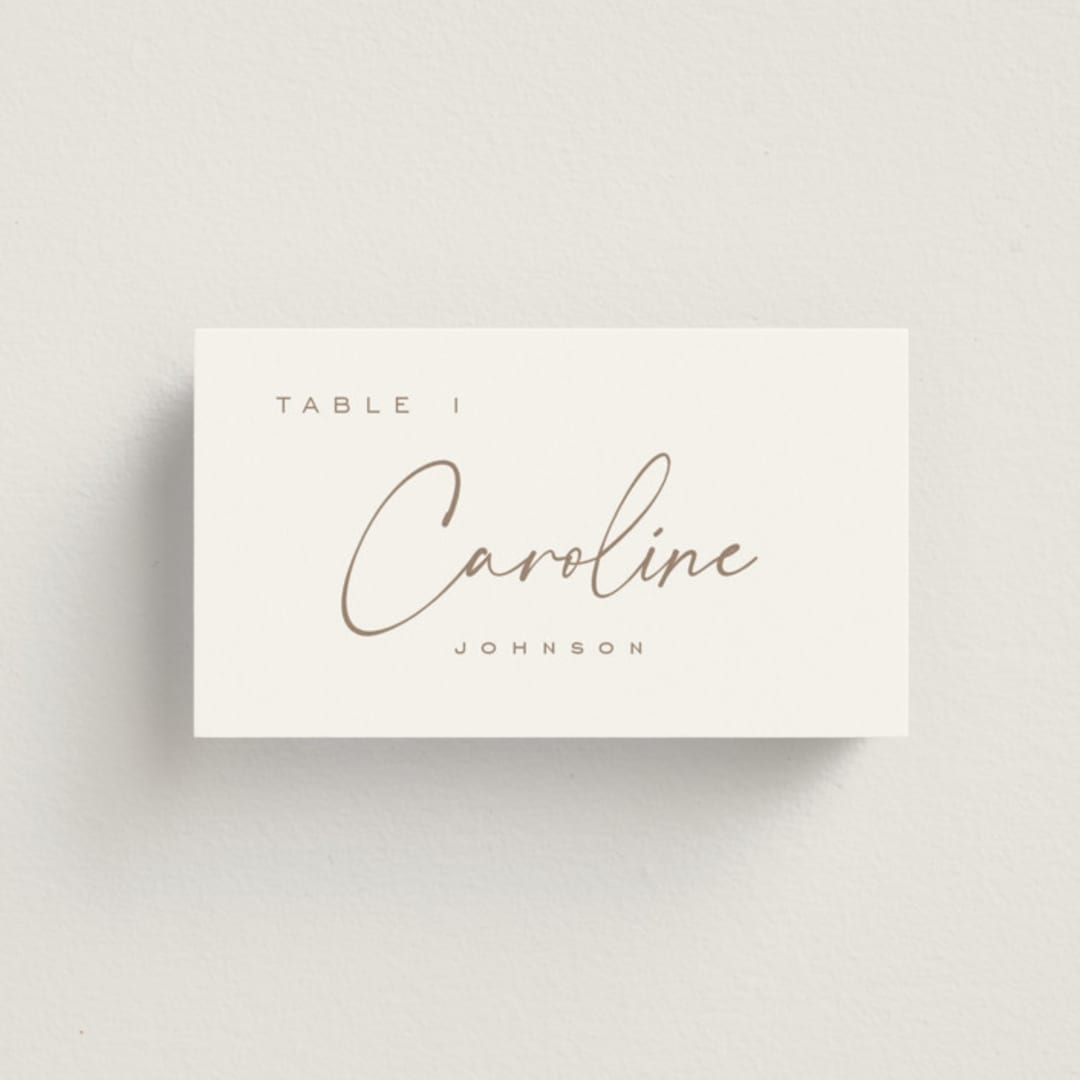 "Full Photo" - Place Cards in Chiffon by Orasie - Front with Free Guest Printing