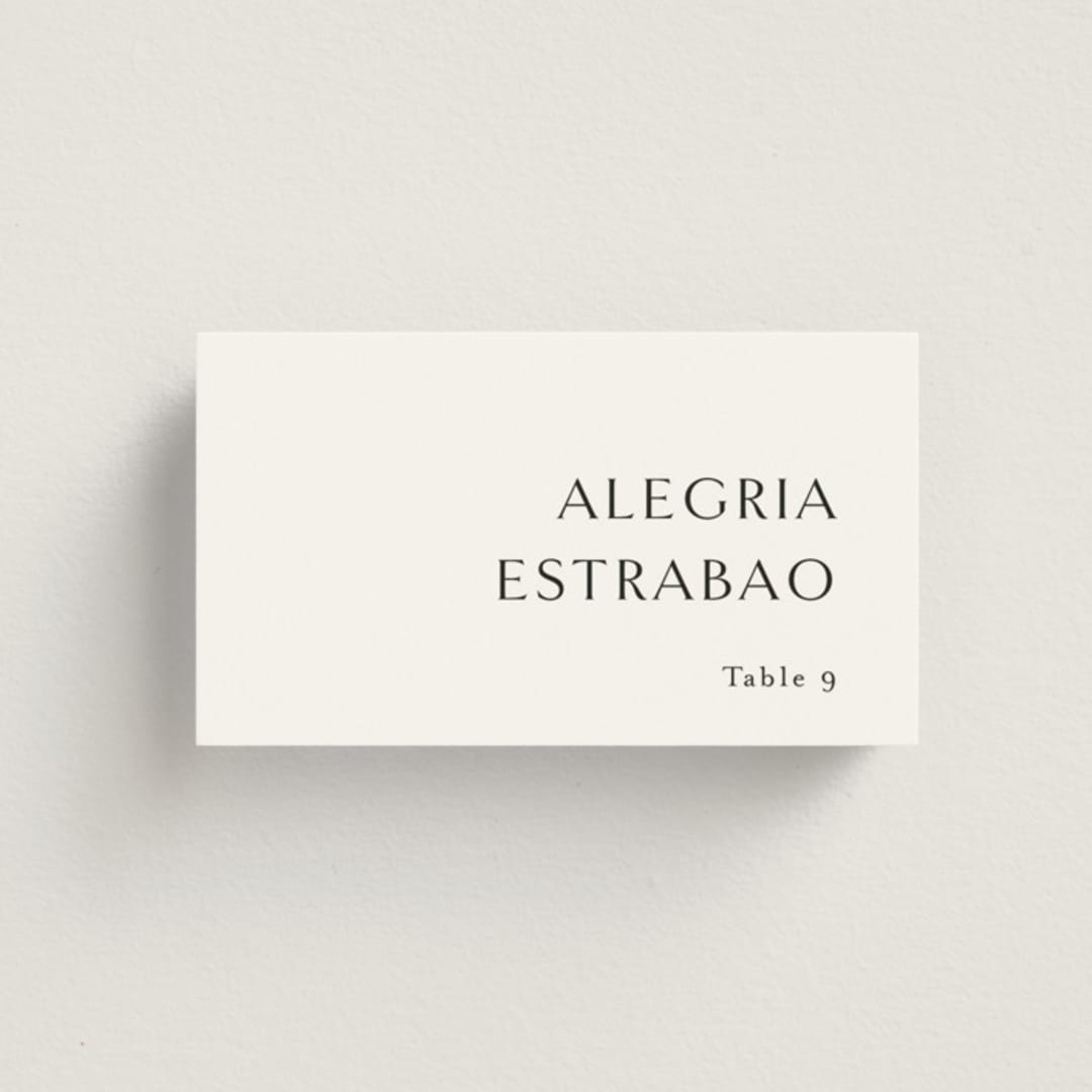 "graceful" - Place Cards in Onyx by Jennifer Postorino - Front