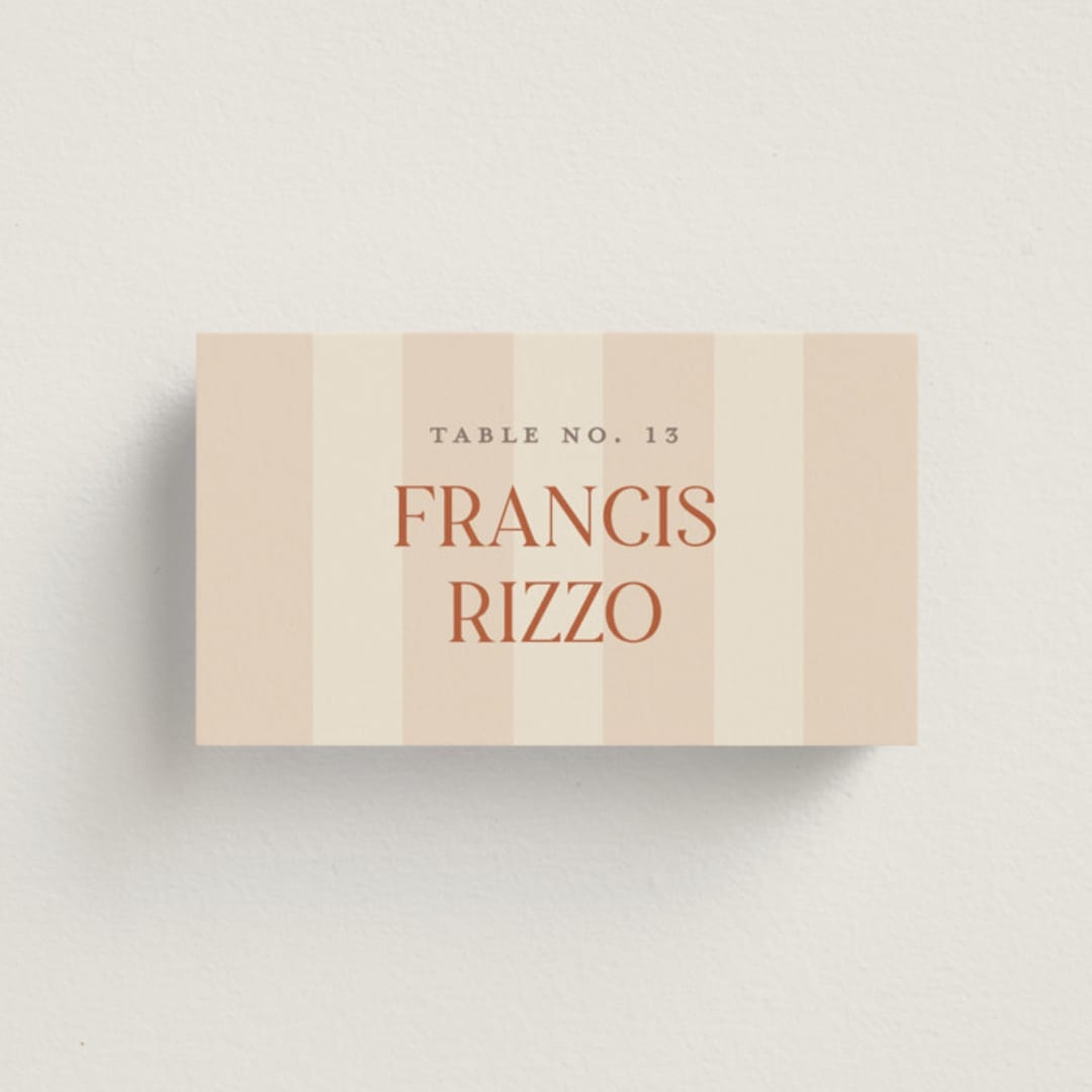 "Ambrosial" - Place Cards in Butter by Pixel and Hank - Front with Free Guest Printing