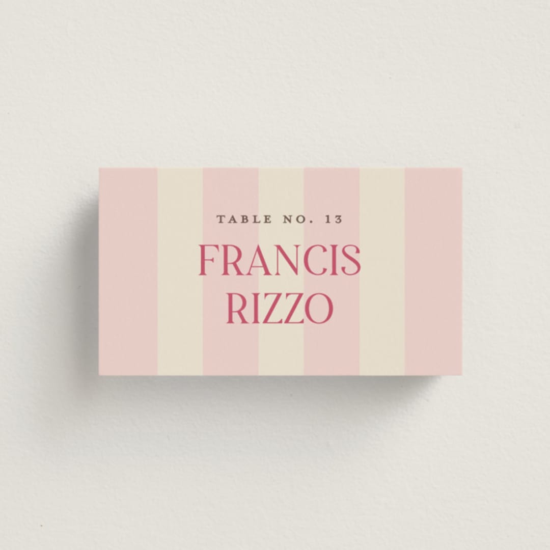 "Ambrosial" - Place Cards in Strawberry by Pixel and Hank - Front