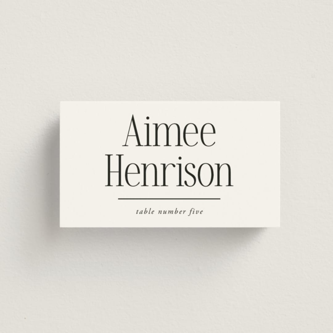 "Modern Space" - Place Cards in Cloud by Ashlee Townsend - Front with Free Guest Printing