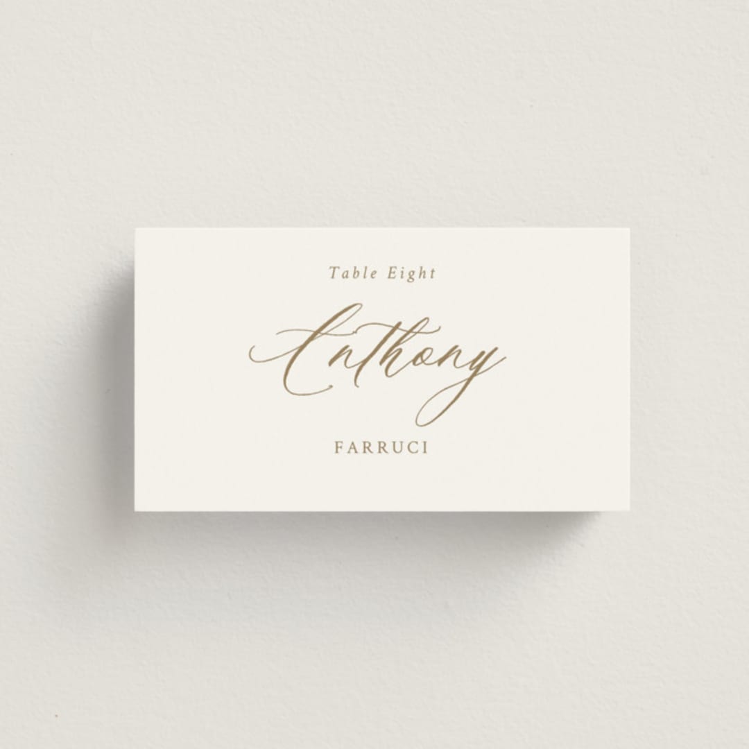 "Vintage Whimsy" - Place Cards in Peony by Corinne Malesic - Front with Free Guest Printing
