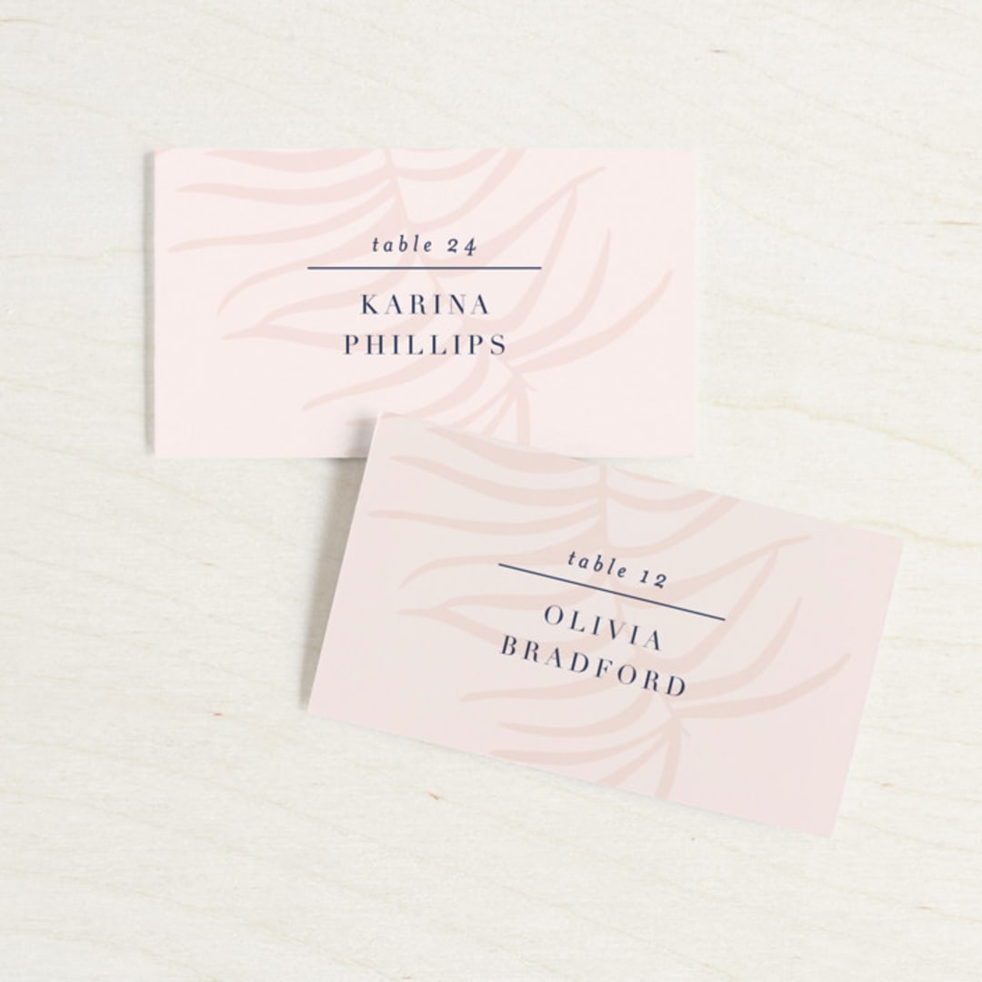 "Acapulco" - Place Cards in Indigo by Angela Marzuki - Front with Free Guest Printing