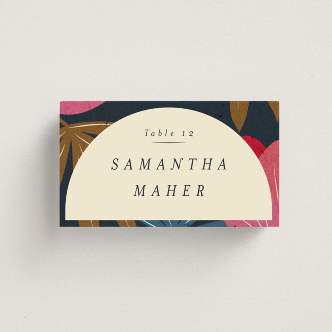 "Tropical Sonata" - Place Cards in Hawaii by Ani Somi - Front with Free Guest Printing