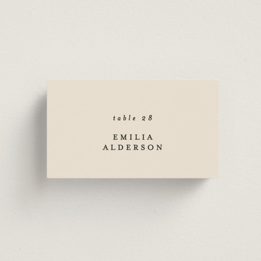 "Infinite" - Place Cards in Ivory by Angela Thompson - Front with Free Guest Printing
