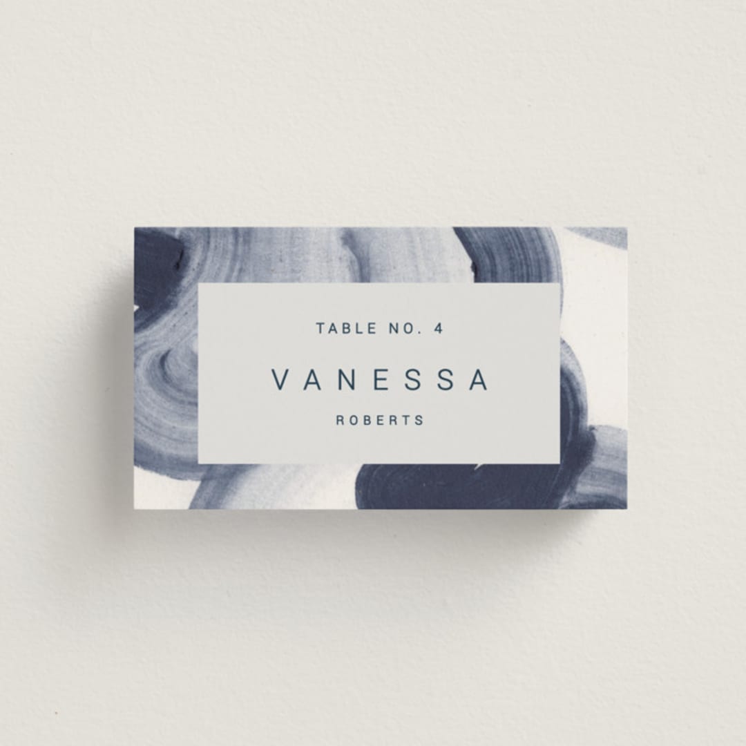 "meanders" - Place Cards in Ocean by Sumak Studio - Front with Free Guest Printing