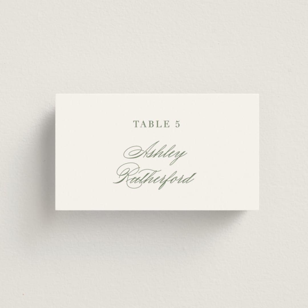 "Classically Elegant" - Place Cards in Garden by Brandy Folse - Front
