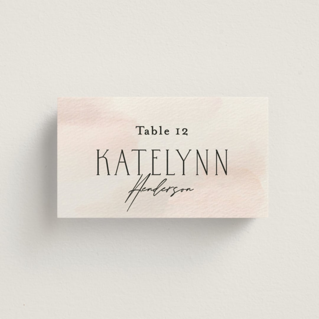 "First light" - Place Cards in Blush by Itsy Belle Studio - Front with Free Guest Printing