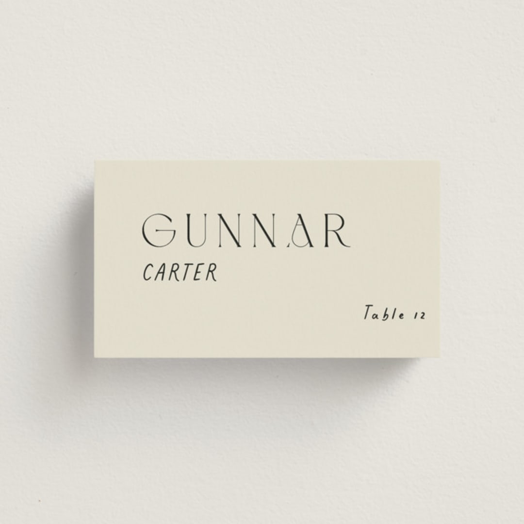 "la graine" - Place Cards in Onyx by Alaina Cherup - Front with Free Guest Printing