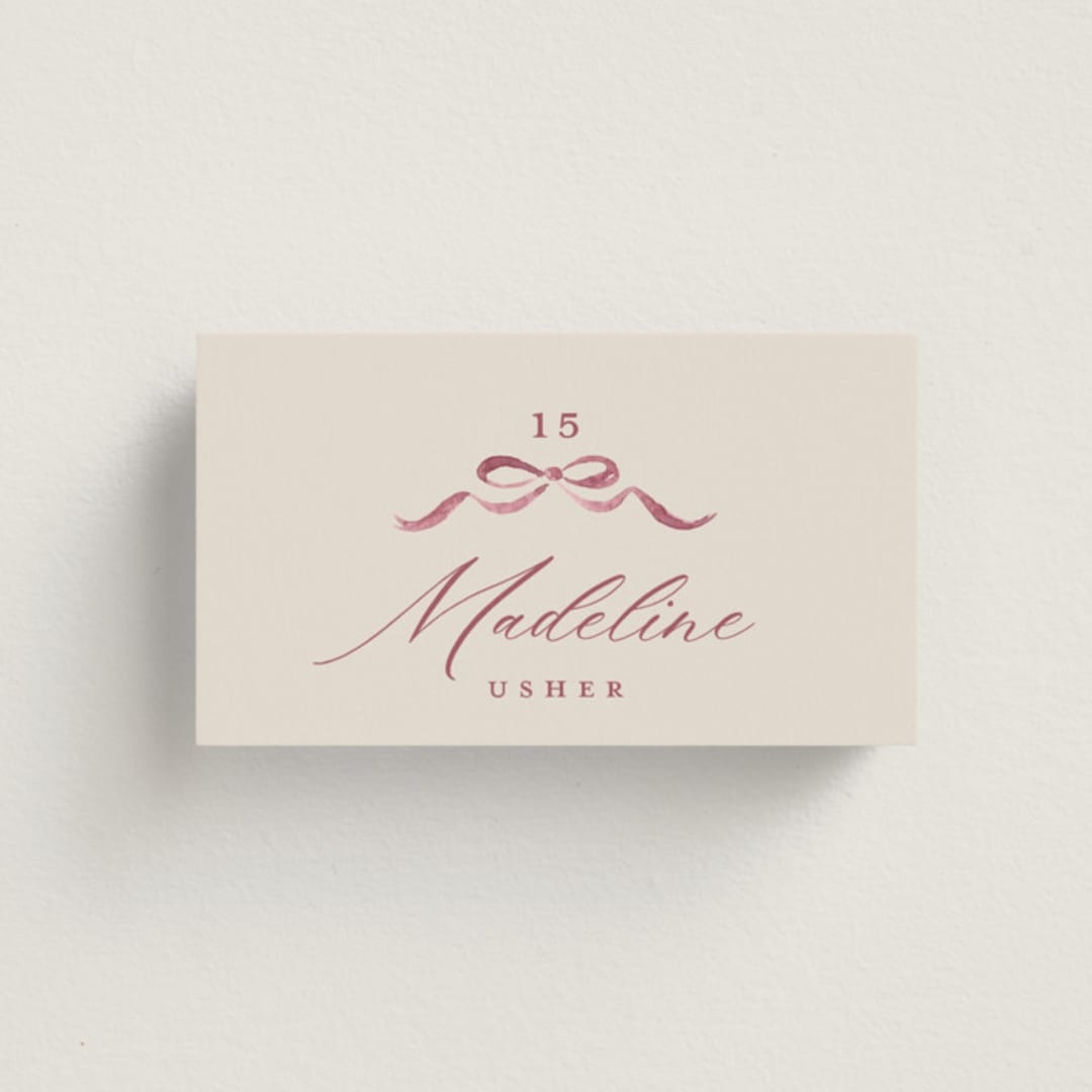 "Crest Fall" - Place Cards in Autumn by Pink House Press - Front with Free Guest Printing
