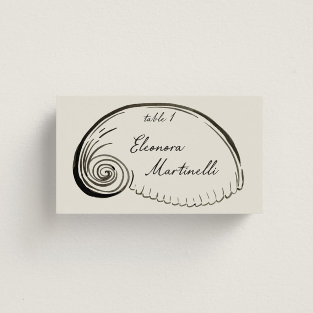 "Puglia" - Place Cards in Rock by Pati Cascino - Front with Free Guest Printing