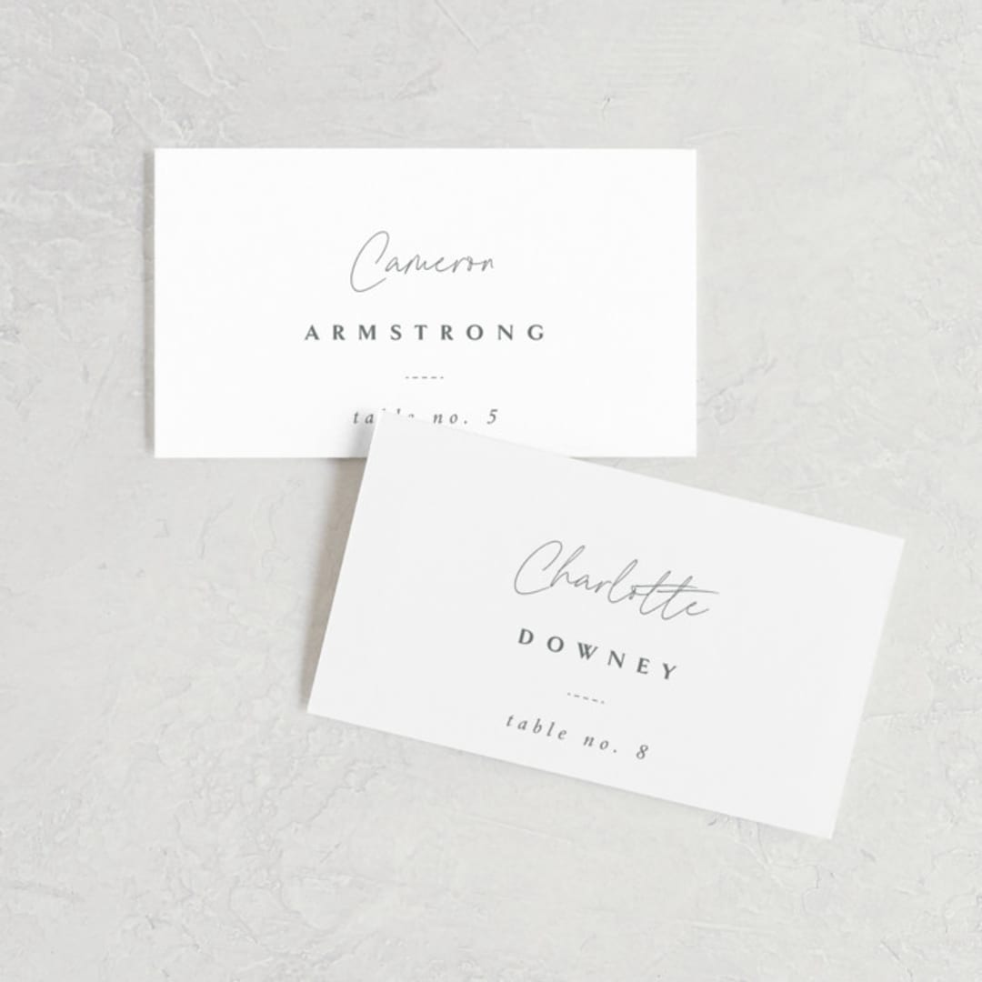 "Sketch" - Place Cards in Cloud by Sara Hicks Malone - Front with Free Guest Printing