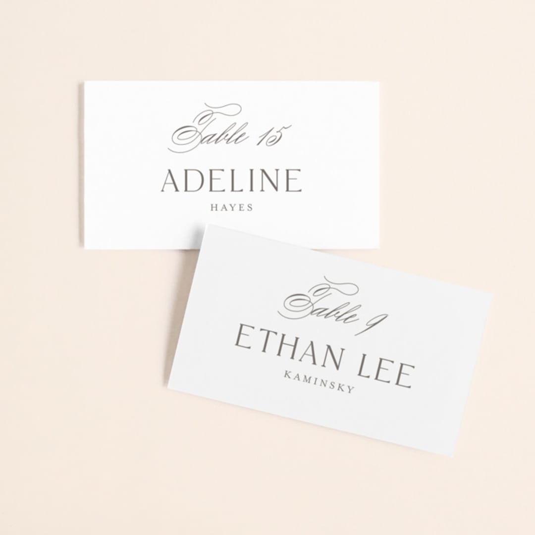 "calisson" - Place Cards in Mist by chocomocacino - Front with Free Guest Printing