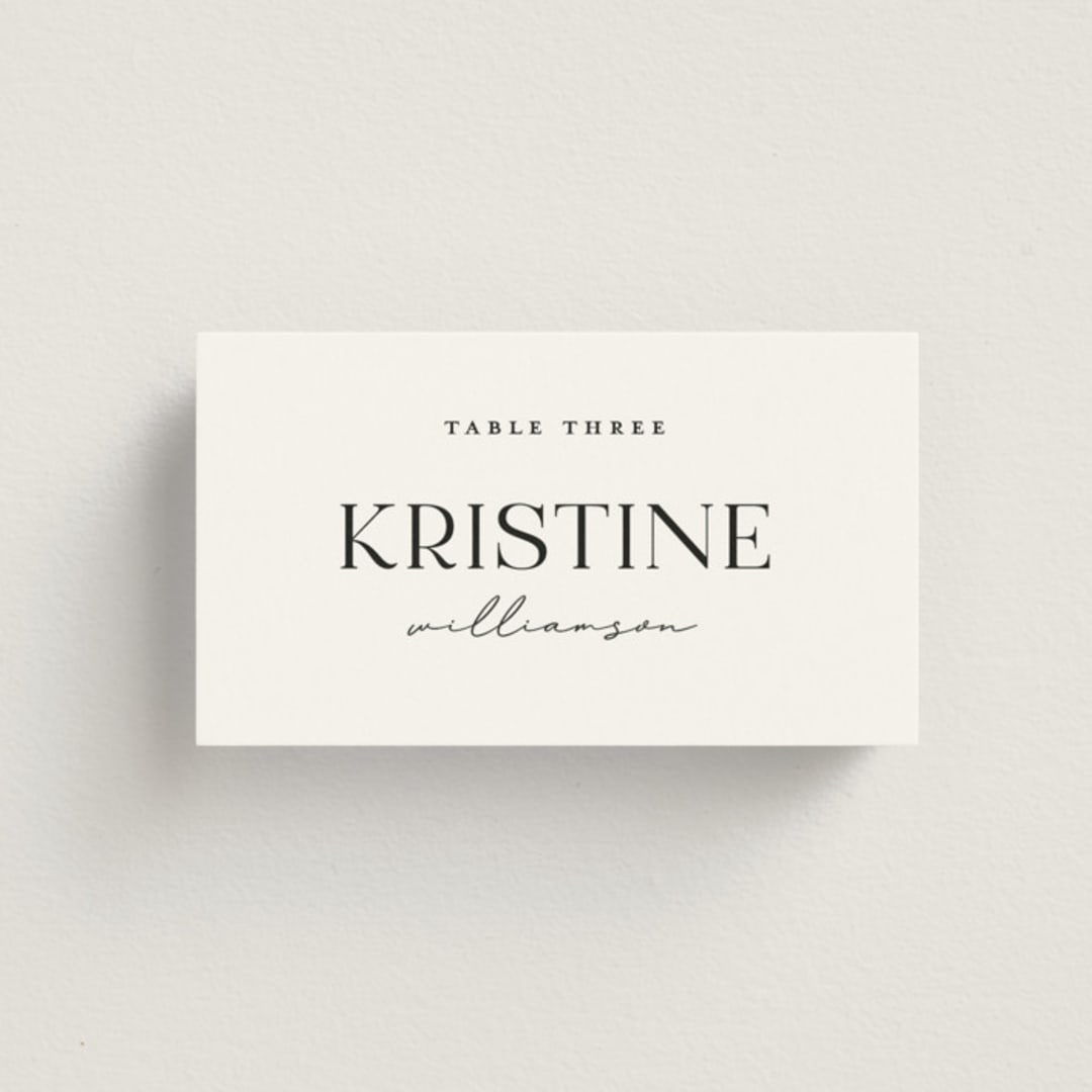 "Have and Hold" - Place Cards in Porcelain by Eric Clegg - Front with Free Guest Printing