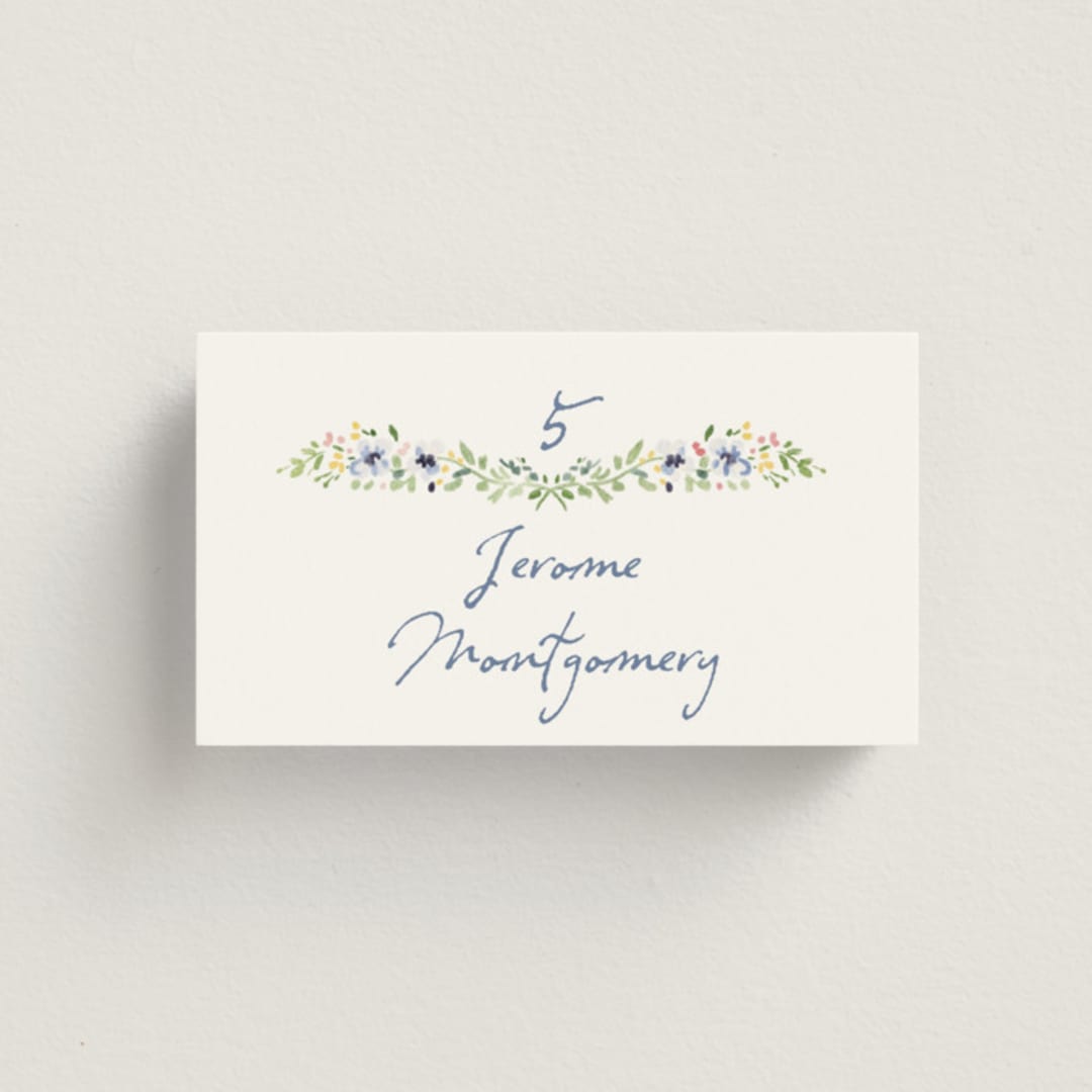 "Meadow Whisper" - Place Cards in Meadow by Petra Kern - Front with Free Guest Printing