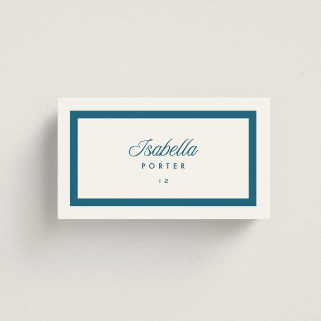 "Coast" - Place Cards in Ocean by Kelly Schmidt - Front with Free Guest Printing