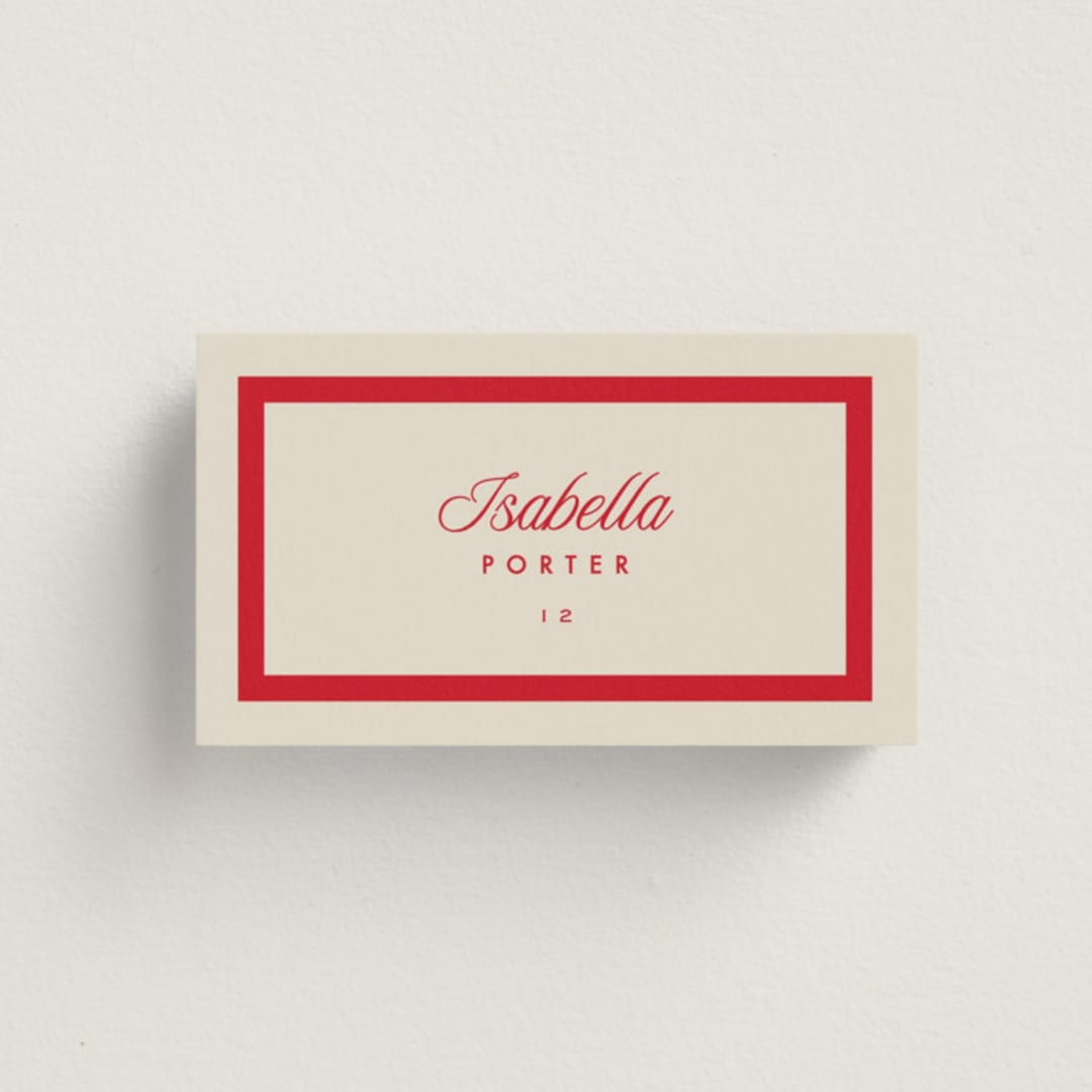"Coast" - Place Cards in Rosso by Kelly Schmidt - Front