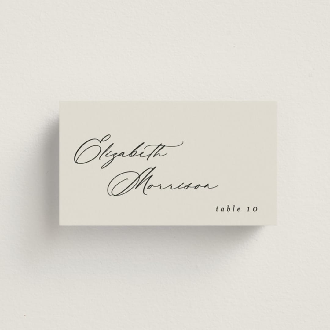 "kinkaid" - Place Cards in Ivory by Carolyn Nicks - Front with Free Guest Printing