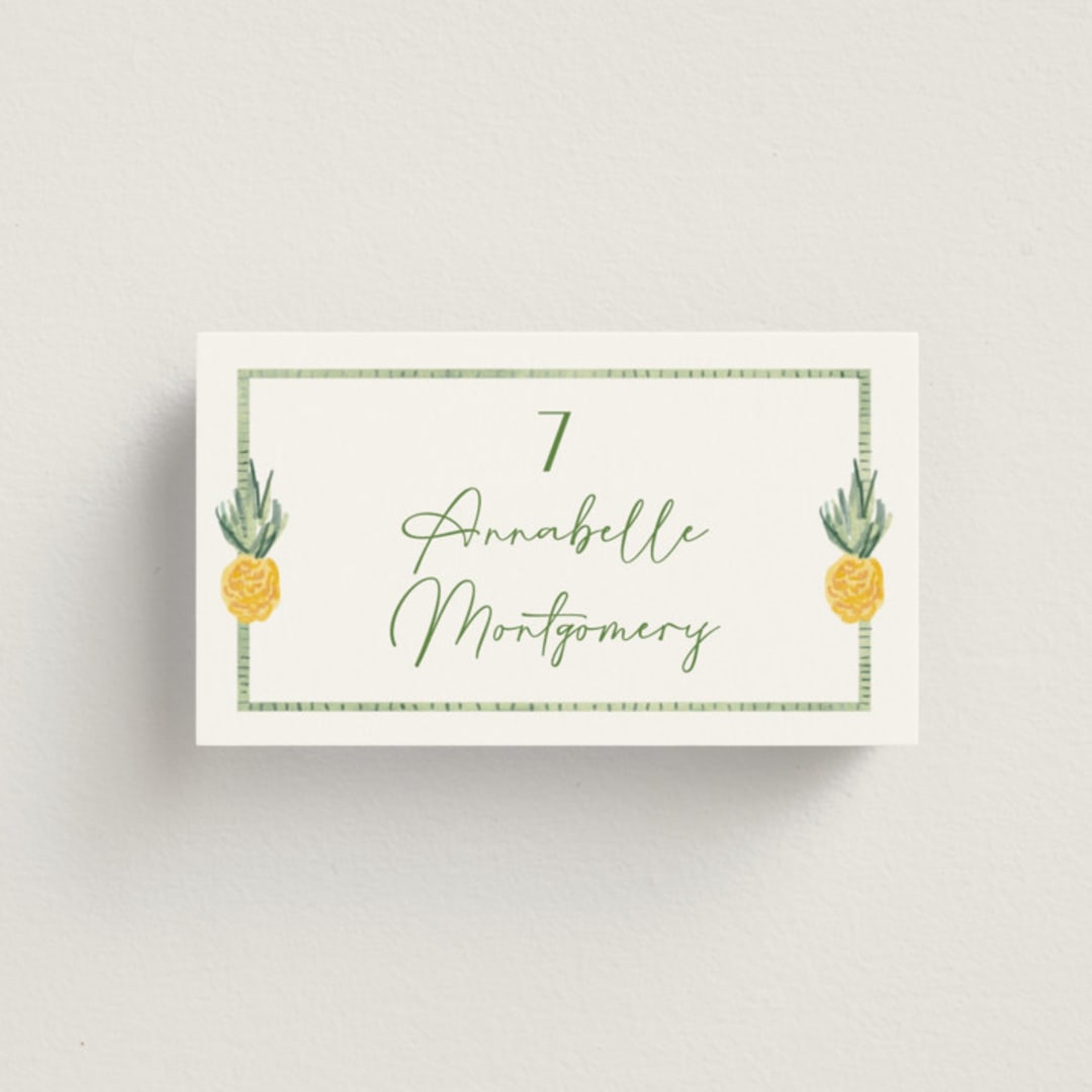 "Tropical Dreams" - Place Cards in Jungle by Petra Kern - Front with Free Guest Printing