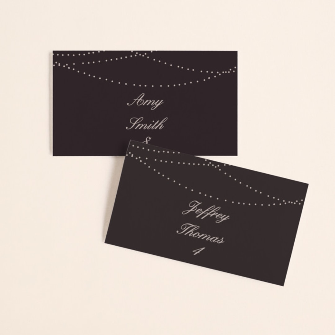 "Lavish" - Place Cards in Chalkboard by Design Lotus - Front with Free Guest Printing