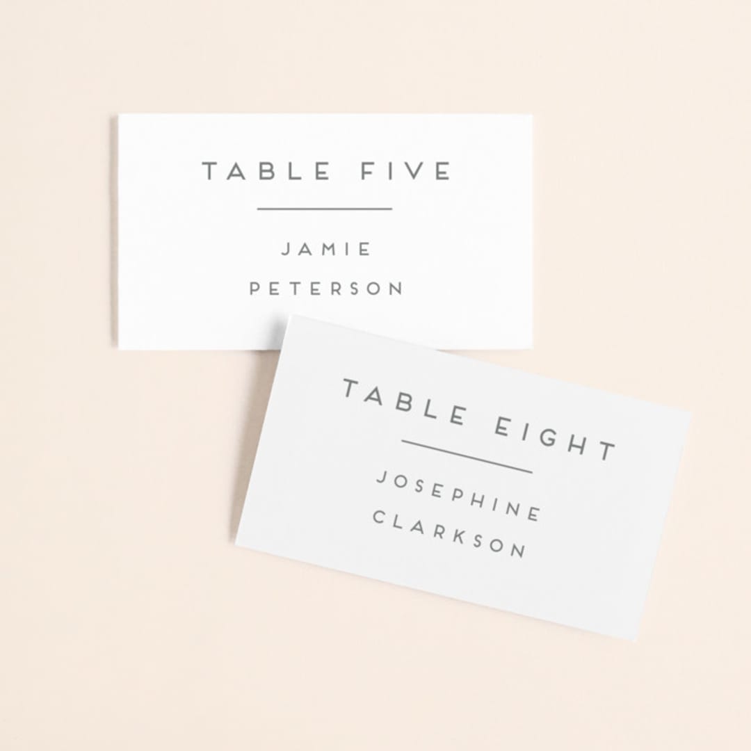 "Grounded in Love" - Place Cards in Porcelain by Nicole Walsh - Front with Free Guest Printing