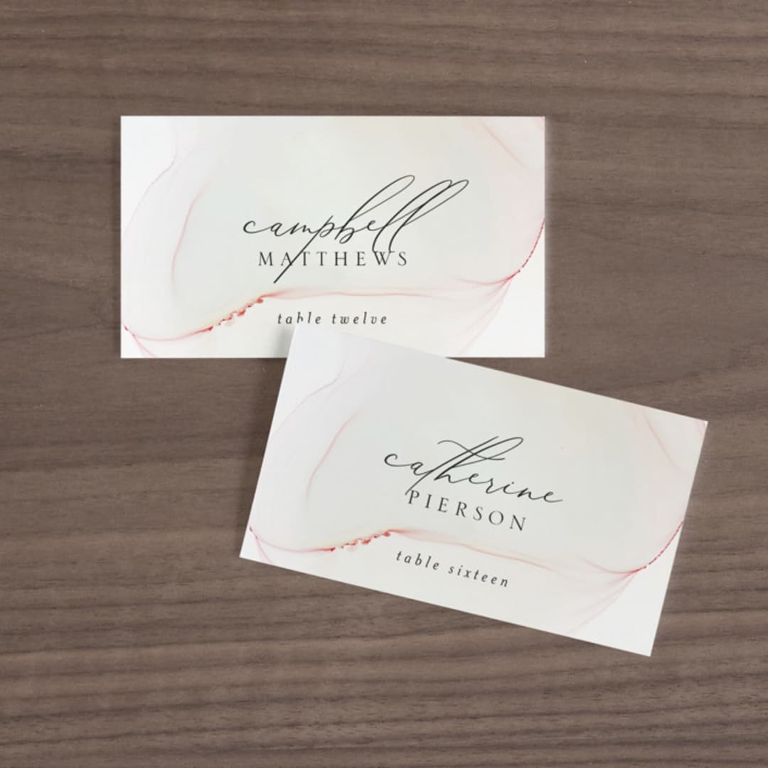 "cultured pearl" - Place Cards in Pearl by Erin Deegan - Front with Free Guest Printing