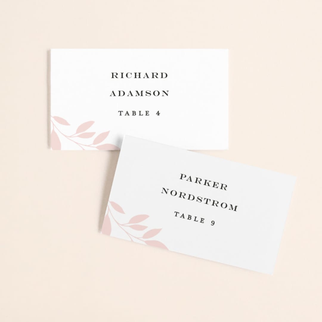 "Emblem" - Place Cards in Petal by Kimberly FitzSimons - Front with Free Guest Printing