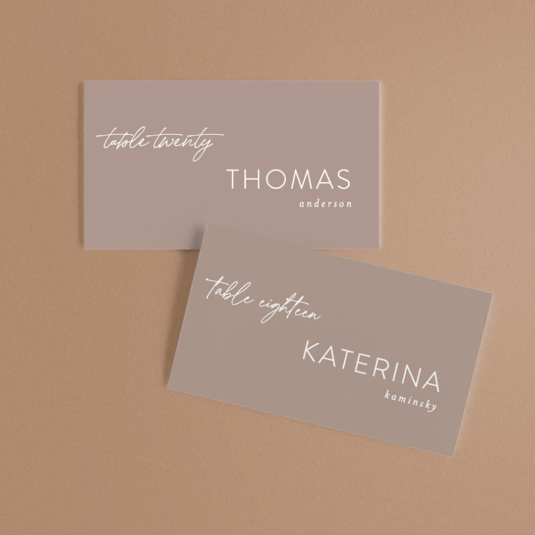"hazelnut" - Place Cards in Fawn by chocomocacino - Front with Free Guest Printing
