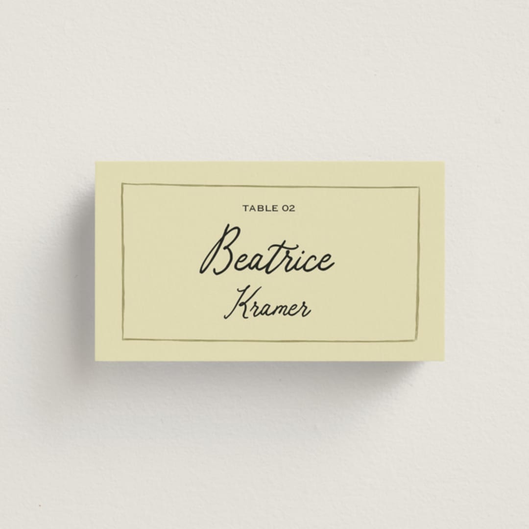 "Love Rests in a Garden" - Place Cards in Moss by Helena Vitto - Front