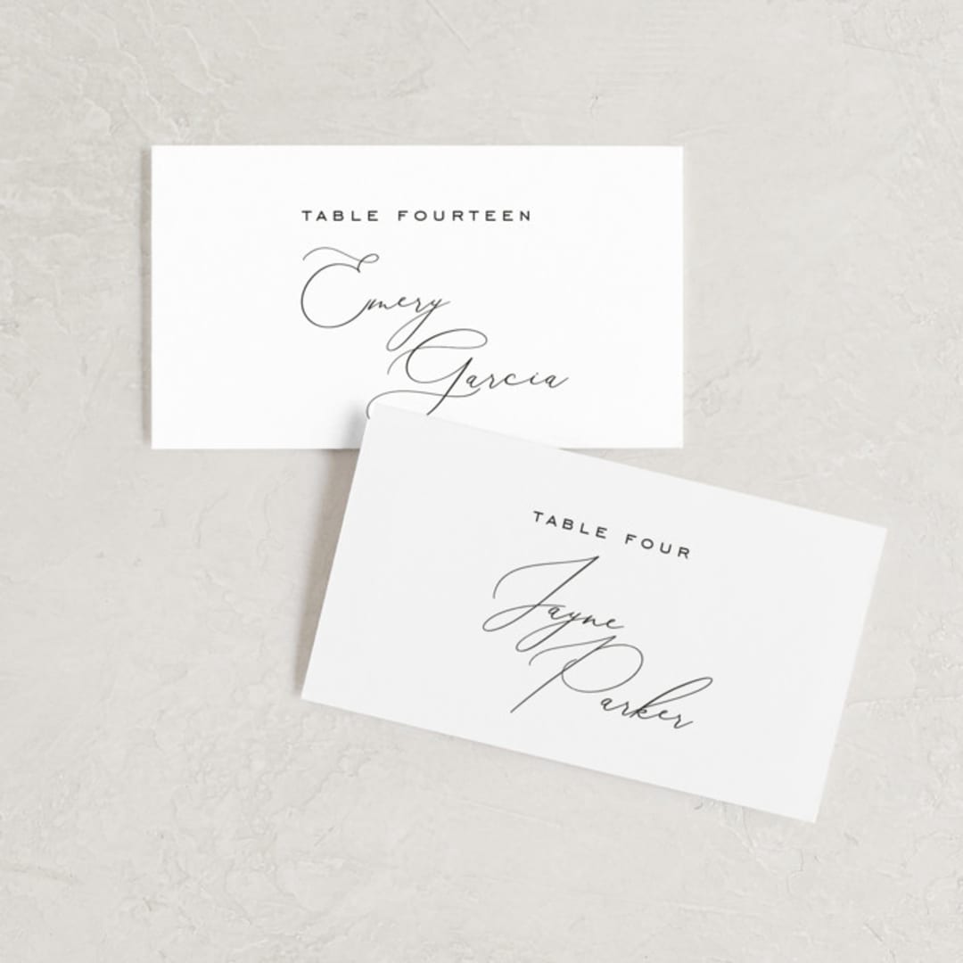 "la noce" - Place Cards in Ink by Design Lotus - Front with Free Guest Printing