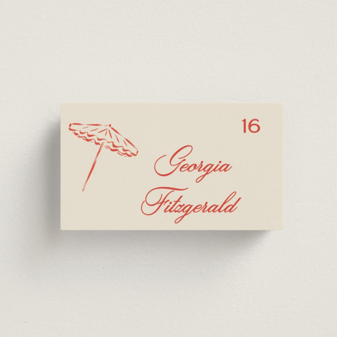 "Kitty Hawk" - Place Cards in Lobster by Jackie Crawford - Front