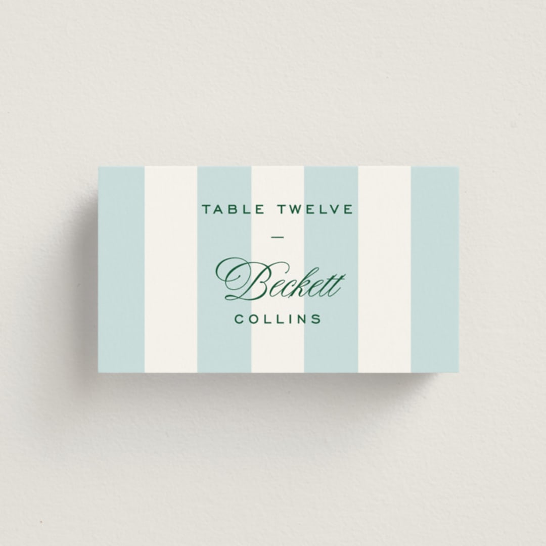 "Island Palm" - Place Cards in Low Tide by Susan Zinader - Front