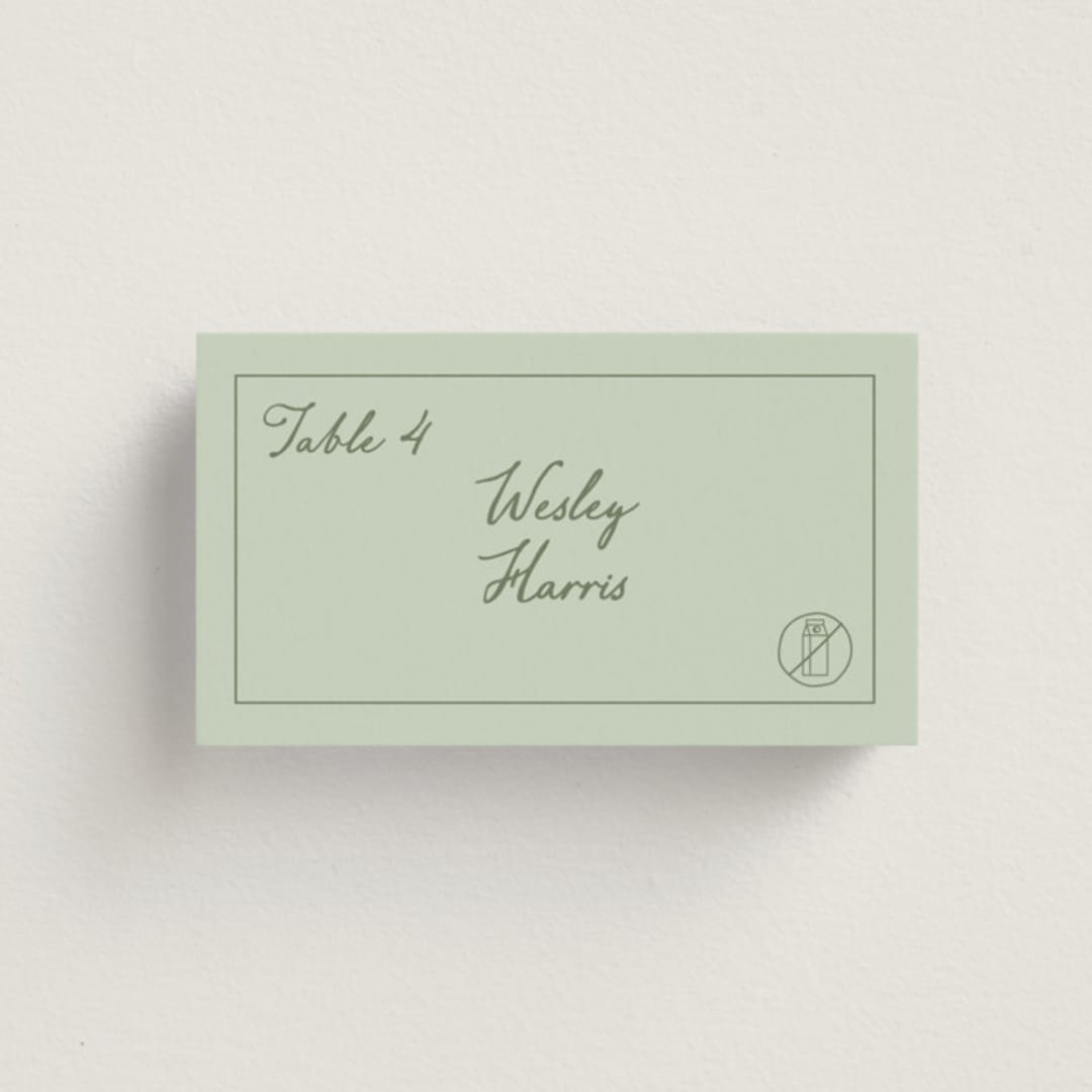 "Olive" - Place Cards in Mint by Sherley Ferreira - Front